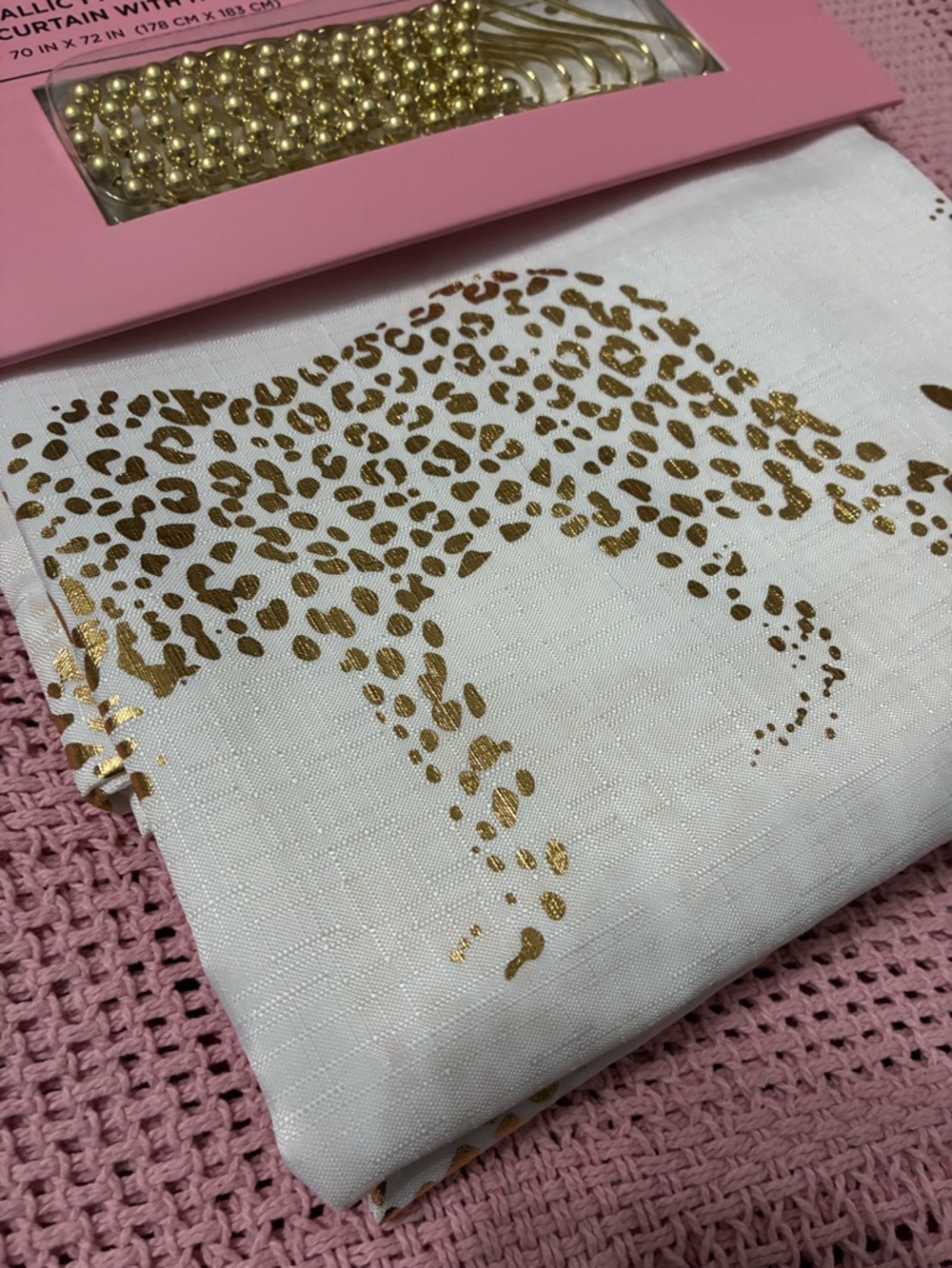 Metallic Gold in the wild shower curtain & bath set - Picture 9 of 16